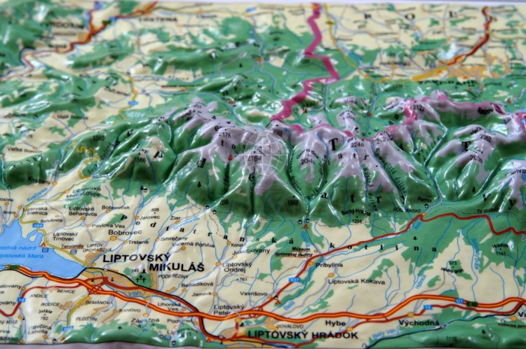 Tatry. Mapa plastyczna (trójwymiarowa). Fragment 2