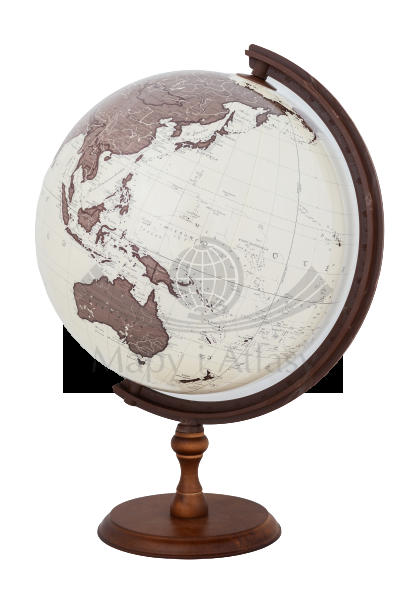 Globus antyczny 32 cm. Drewniana stopka