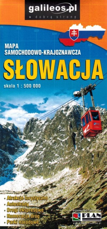 Słowacja 1:500 000. Mapa samochodowo-krajoznawcza wydawnictwa Galileos. Okładka przód