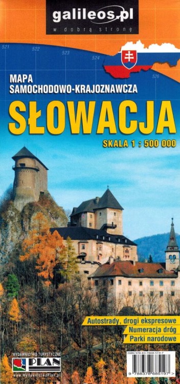 Słowacja 1:500 000. Mapa samochodowo-krajoznawcza wydawnictwa Galileos. Okładka tył