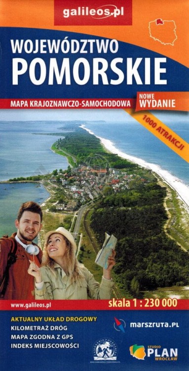 Województwo pomorskie. Mapa samochodowo-turystyczna wydawnictwa Galileos. Okładka