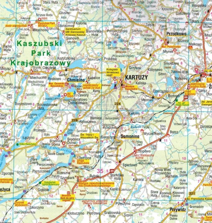 Województwo pomorskie. Mapa samochodowo-turystyczna wydawnictwa Galileos. Fragment 2