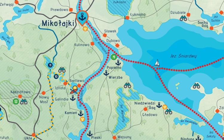 Mazury. Szlakiem Wielkich Jezior Mazurskich. Mapa zdrapka. Fragment 3
