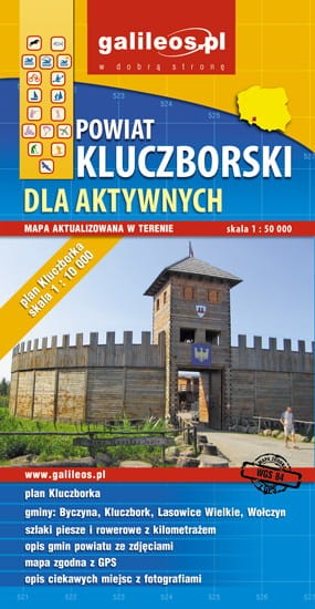 Powiat kluczborski dla aktywnych. Byczyna, Wołczyn, Kluczbok. Mapa turystyczna wydawnictwa Galileos. Okładka