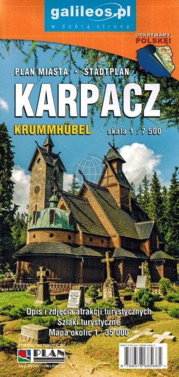 Karpacz 1:7 500. Mapa / Plan miasta wydawnictwa Galileos. Okładka