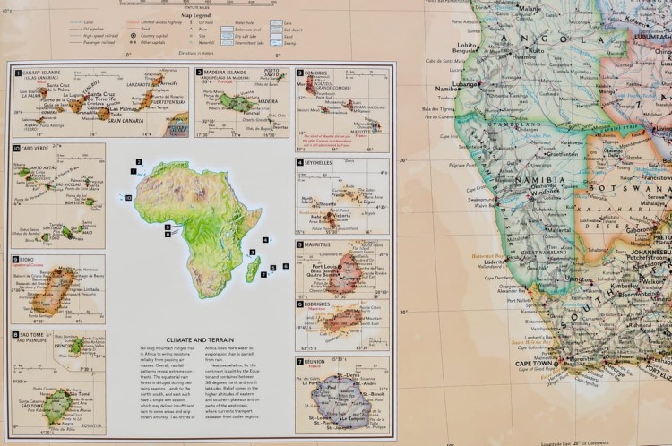 Afryka 1:14 244 000. Mapa ścienna ekskluzywna wydawnictwa National Geographic. Fragment 7