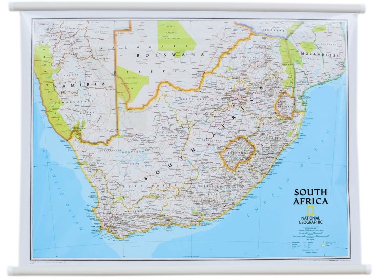Afryka Południowa (RPA) 1:3 044 000. Mapa ścienna. National Geographic