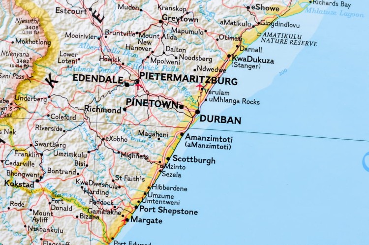 Afryka Południowa (RPA) 1:3 044 000. Mapa ścienna. National Geographic. Fragment 2