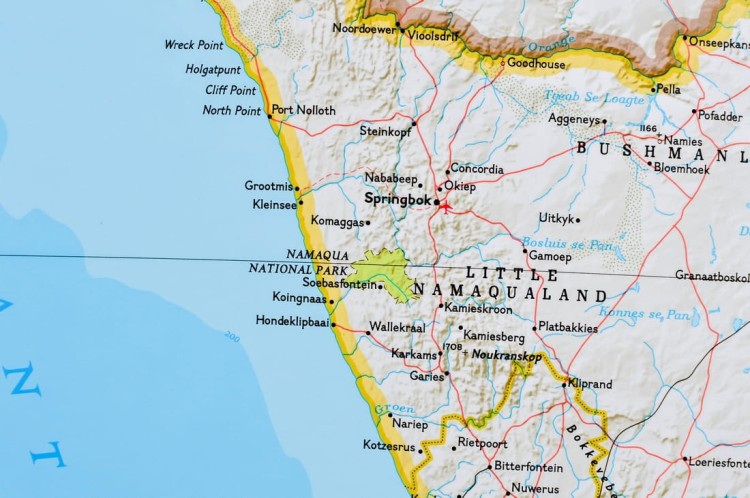 Afryka Południowa (RPA) 1:3 044 000. Mapa ścienna. National Geographic. Fragment 6