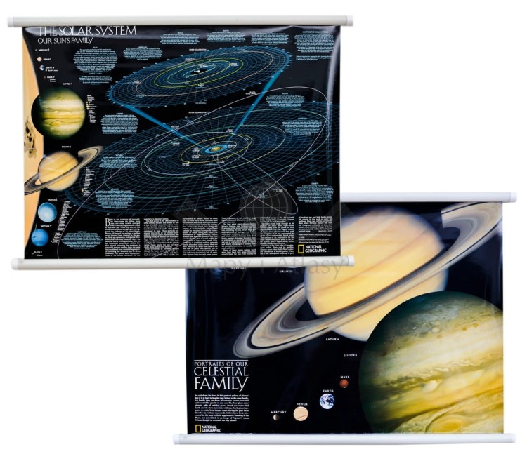 Układ Słoneczny. Dwustronna mapa ścienna. National Geographic