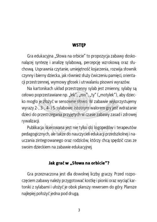 Słowa na orbicie. Gra edukacyjna. Instrukcja 1