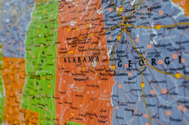 USA / Stany Zjednoczone 1:2 815 000. Mapa ozdobna w wersji do wpinania. Wydawnictwo: National Geographic. Fragment 5