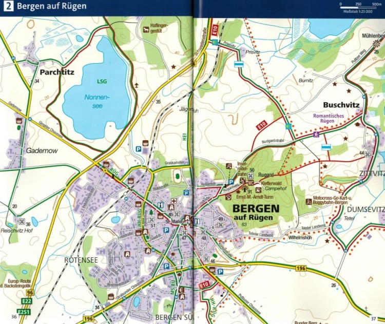 Rugia. Laminowana mapa turystyczna 737 wydawnictwa Kompass. Informator strona przykładowa 2