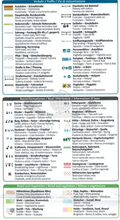 Worthersee, Karawanken West. Wodoodporna mapa turystyczna 61 wydawnictwa Kompass.  Legenda 1