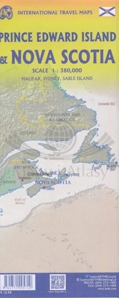 Nowa Szkocja i Wyspa Księcia Edwarda. Mapa samochodowo-turystyczna wydawnictwa ITMB. Okładka tył