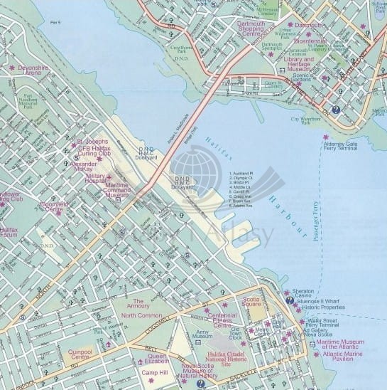 Nowa Szkocja i Wyspa Księcia Edwarda. Mapa samochodowo-turystyczna wydawnictwa ITMB.  Fragment 2