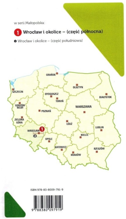 Wrocław i okolice, część północna. Dolny Śląsk. Mapa turystyczna tras rowerowych. Nie tylko Green Velo. Euro Pilot. Okładka tył