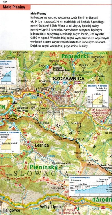Szczawnica i Pieniny. Przewodnik z mapami wydawnictwa Gauss. Przykładowa strona 3