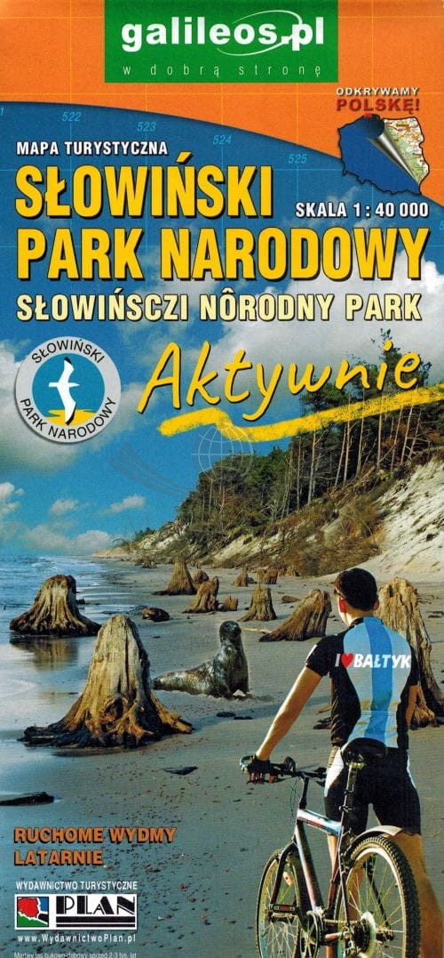 Słowiński Park Narodowy. Ustka-Rowy-Łeba. Mapa turystyczna. Galileos