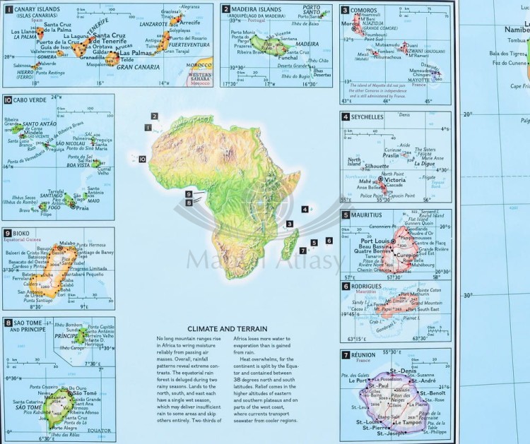 Afryka. Mapa polityczna w ramie drewnianej. Wydawnictwo: National Geographic. Fragment 12