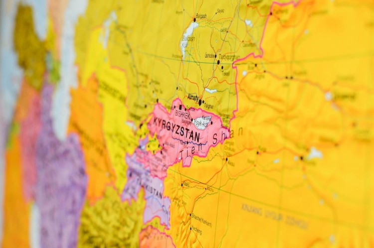 Azja 1:11 000 000. Mapa ścienna polityczna wydawnictwa Maps International. Fragment 8