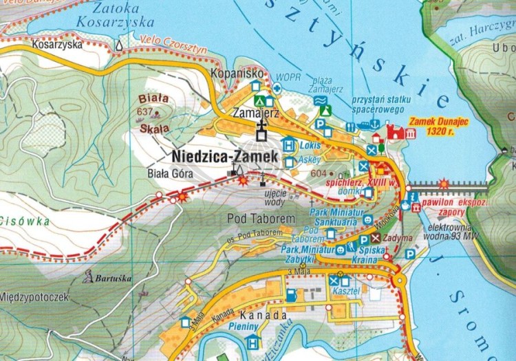 Pieniny 1:25 000. Mapa turystyczna wydawnictwa Compass. Fragment 3
