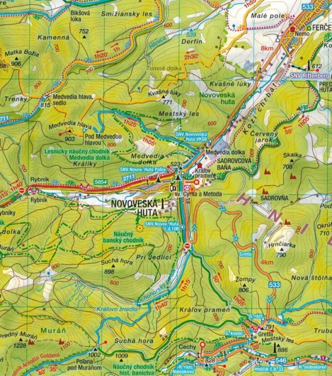 Słowacki Raj 1:50 000/1:25 000. Mapa turystyczna 5005 wydawnictwa Tatra Plan. Fragment 2