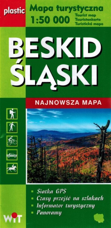 Beskid Śląski 1:50 000. Laminowana mapa turystyczna wydawnictwa WiT. Okładka