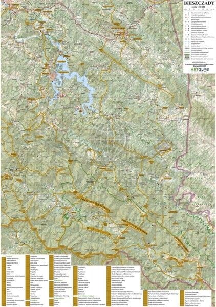 Bieszczady. Mapa zdrapka wydawnictwa ArtGlob. Całość