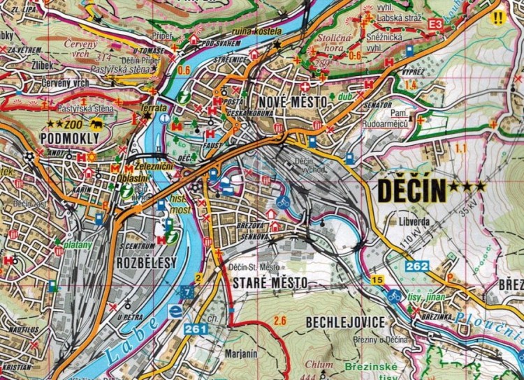 Czeska Szwajcaria, Saska Szwajcaria. Mapa turystyczna 401 wydawnictwa Shocart. Fragment 1