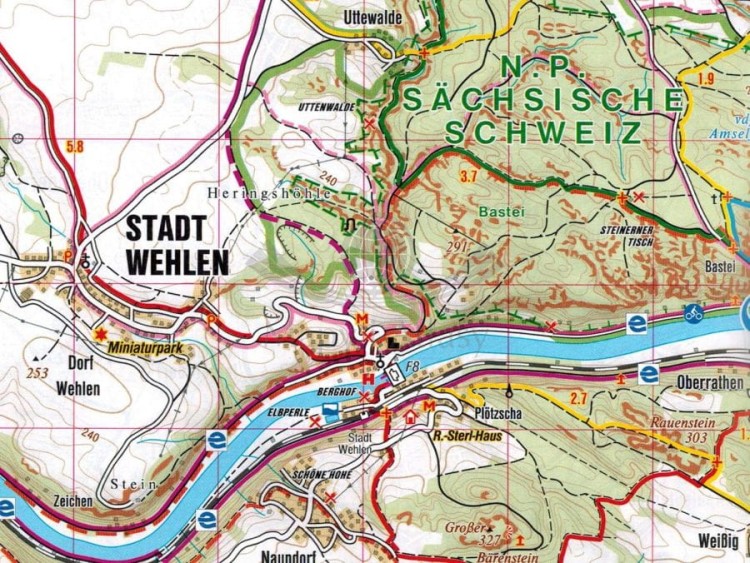 Czeska Szwajcaria, Saska Szwajcaria. Mapa turystyczna 401 wydawnictwa Shocart. Fragment 3