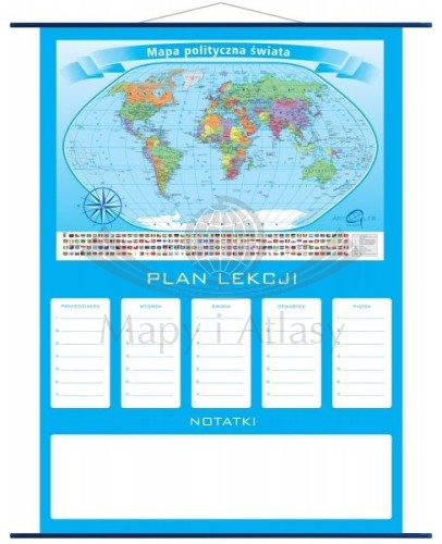 Plan lekcji + mapa polityczna świata wydawnictwa ArtGlob