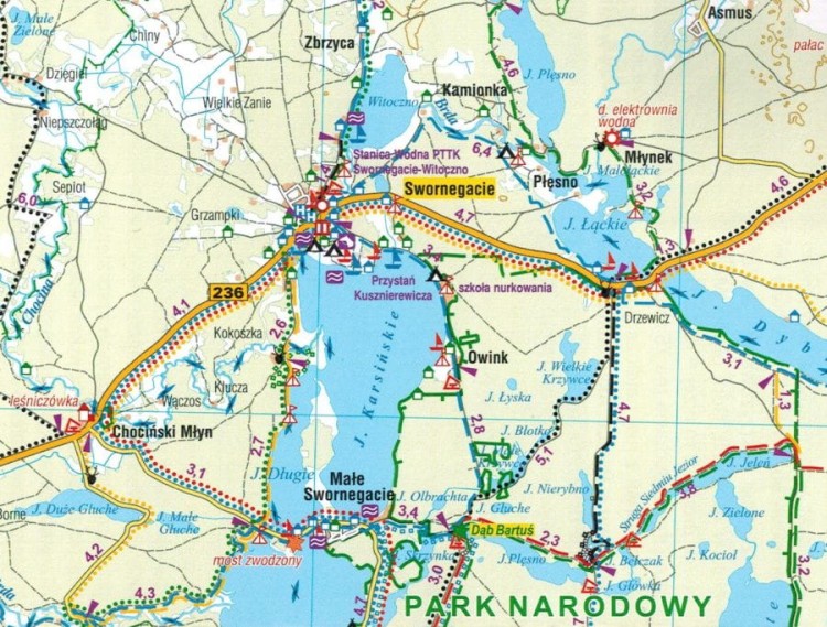 Kaszuby dla aktywnych 1:100 000. Mapa turystyczna wydawnictwa Galileos. Fragment 1