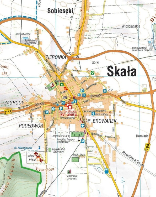 Ojcowski Park Narodowy. Laminowana mapa turystyczna wydawnictwa Compass. Fragment 2