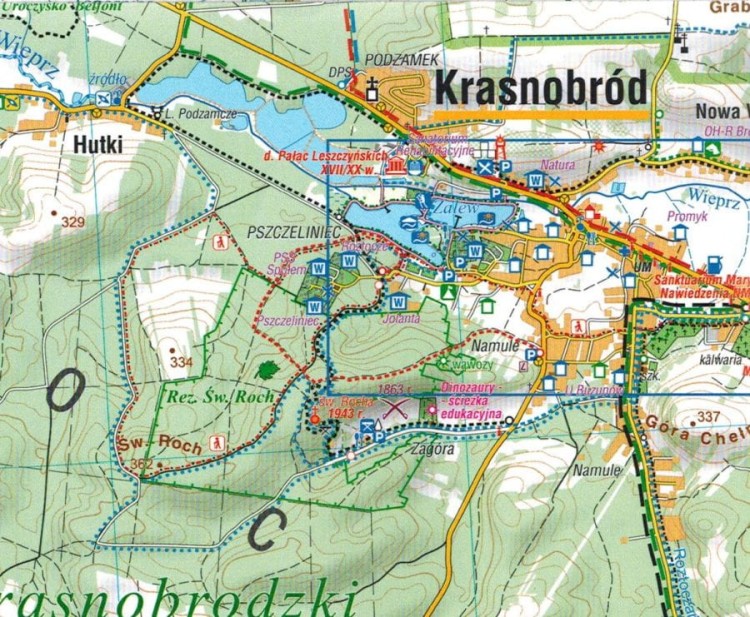 Roztocze Środkowe 1:50 000. Mapa turystyczna wydawnictwa Compass. Fragment 2