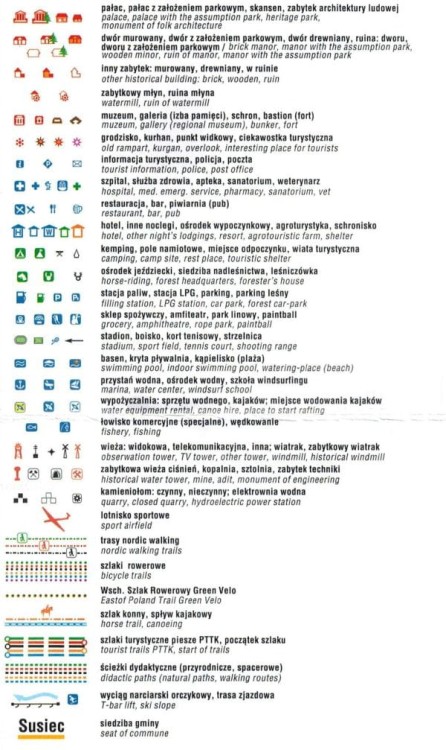 Roztocze Środkowe 1:50 000. Mapa turystyczna wydawnictwa Compass. Legenda 2