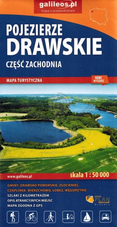 Pojezierze Drawskie, część zachodnia 1:50 000. Mapa turystyczna wydawnictwa Galileos. Okładka