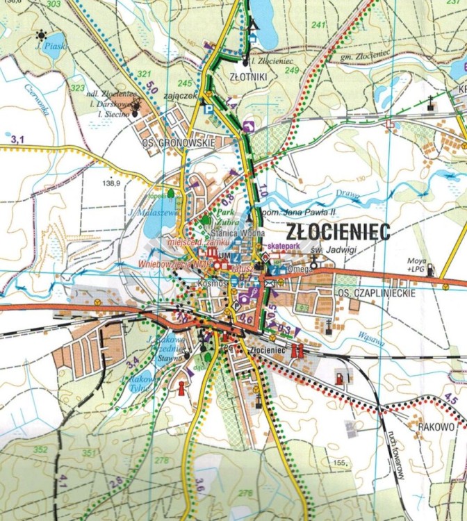 Pojezierze Drawskie, część zachodnia 1:50 000. Mapa turystyczna wydawnictwa Galileos. Fragment 2