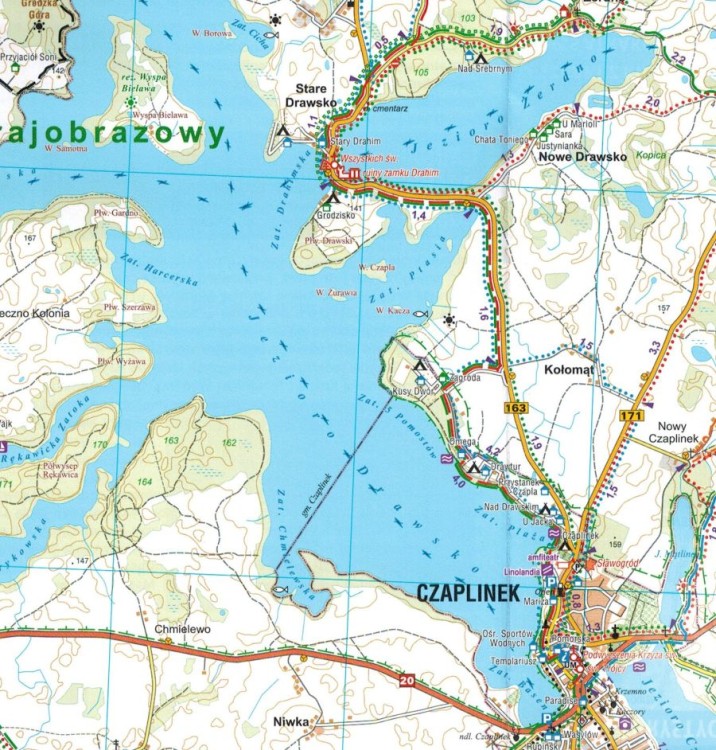 Pojezierze Drawskie. Część wschodnia i zachodnia. Zestaw 2 map / Mapa turystyczna wydawnictwa Galileos. Mapa 1 - fragment 1
