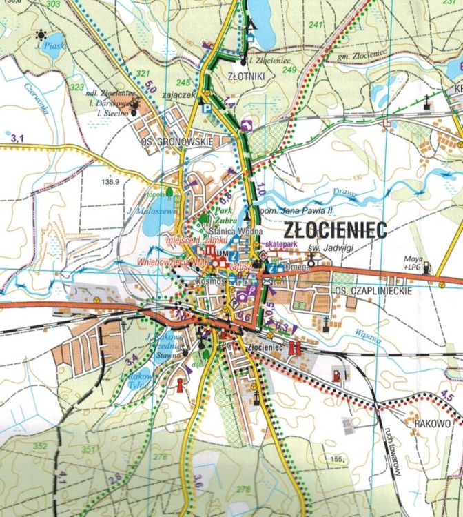 Pojezierze Drawskie. Część wschodnia i zachodnia. Zestaw 2 map / Mapa turystyczna wydawnictwa Galileos. Mapa 1 - fragment 2