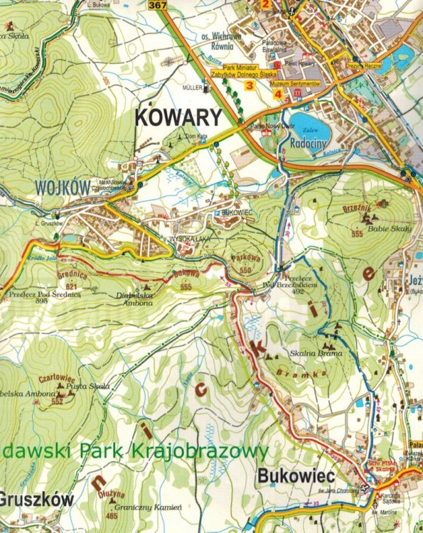 Karkonosze 1:33 000. Orientacja południowa. Mapa turystyczna wydawnictwa Galileos. Fragment 1
