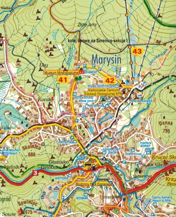 Karkonosze 1:33 000. Orientacja południowa. Mapa turystyczna wydawnictwa Galileos. Fragment 3