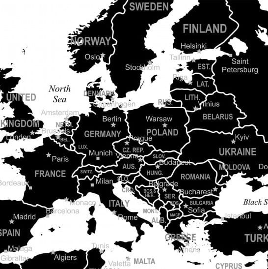 The World. Mapa polityczna, konturowa w wersji magnetycznej. Wydawnictwo: ArtGlob. Fragment 1