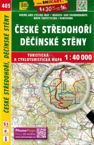 Ceske Stredohori, Decinske steny. Mapa turystyczna 403 wydawnictwa Shocart. Okładka