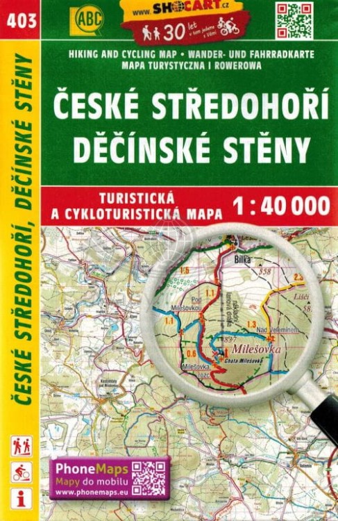 Ceske Stredohori, Decinske steny. Mapa turystyczna 403 wydawnictwa Shocart. Okładka