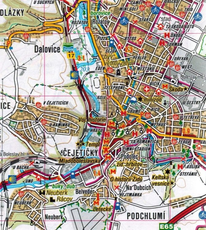 Cesky Raj, Mladoboleslavsko. Mapa turystyczna 421 wydawnictwa Shocart. Fragment 1