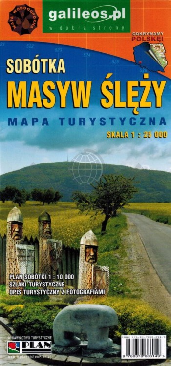 Masyw Ślęży, Sobótka 1:25 000. Laminowana mapa turystyczna wydawnictwa Galileos. Okładka