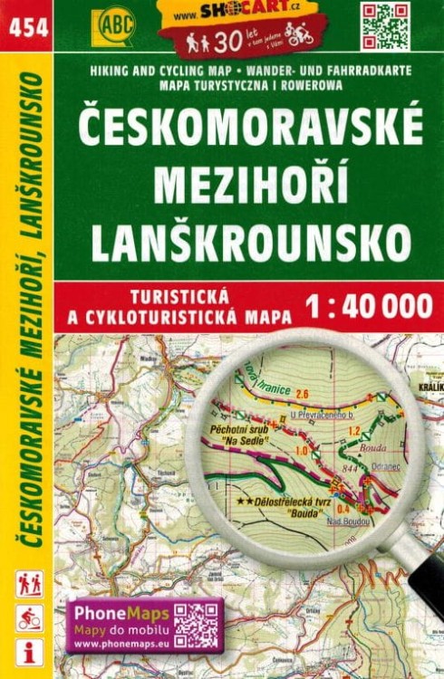 Ceskomoravske Mezihori, Lanskrounsko. Mapa turystyczna 454 wydawnictwa Shocart. Okładka