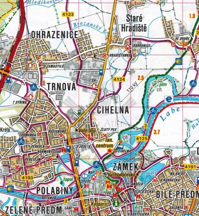 Zelezne Hory. Mapa turystyczna 430 wydawnictwa Shocart. Fragment 1