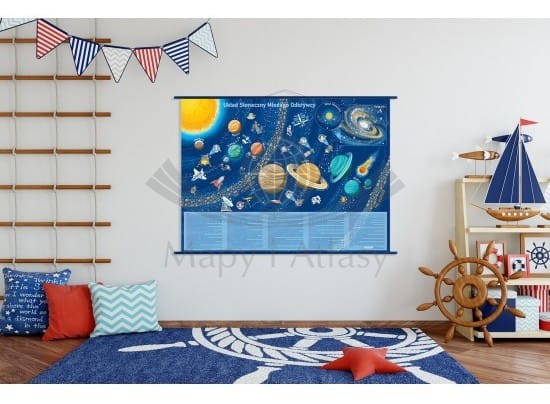 Układ Słoneczny Młodego Odkrywcy. Mapa ścienna dla dzieci. Producent: ArtGlob. Przykład aranżacji